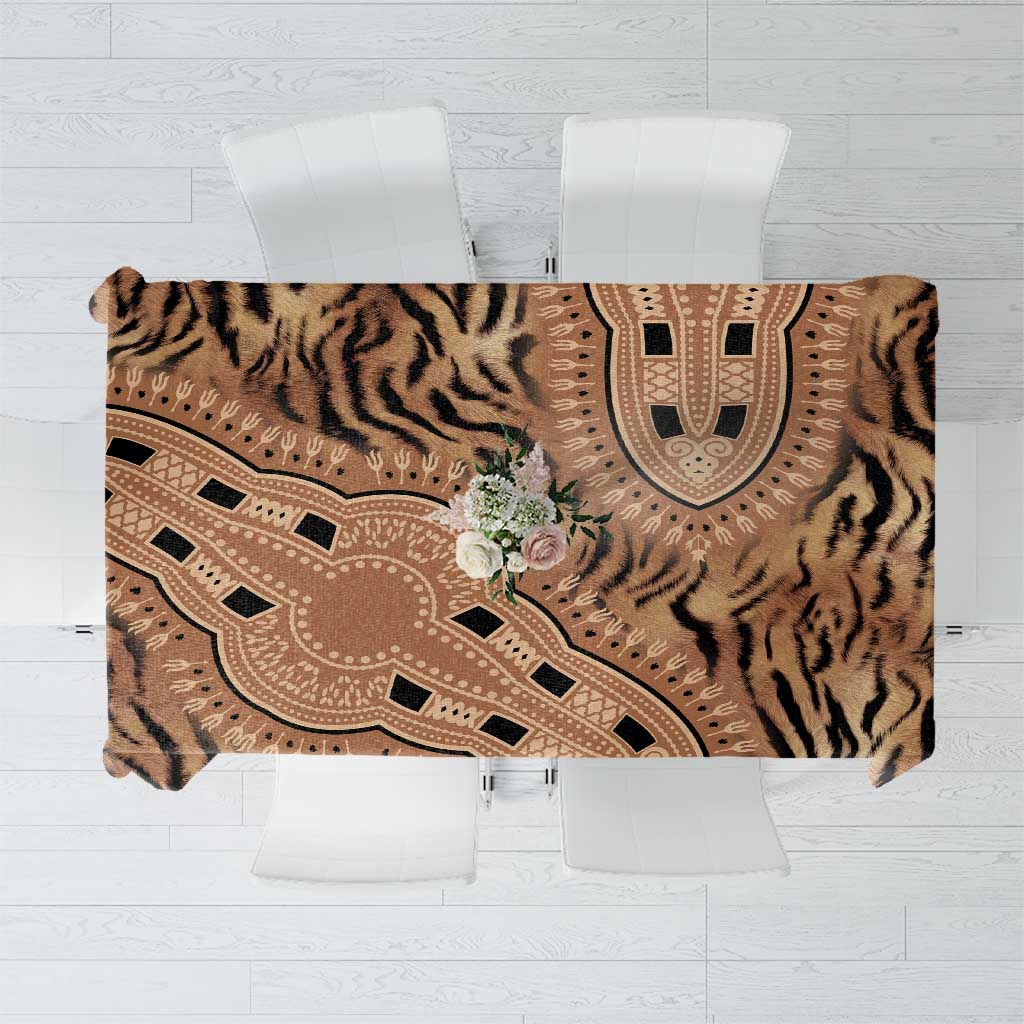 Africa Tiger Mix Dashiki Tribal Pattern Tablecloth - Wonder Print Shop