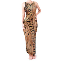 Africa Tiger Mix Dashiki Tribal Pattern Tank Maxi Dress - Wonder Print Shop