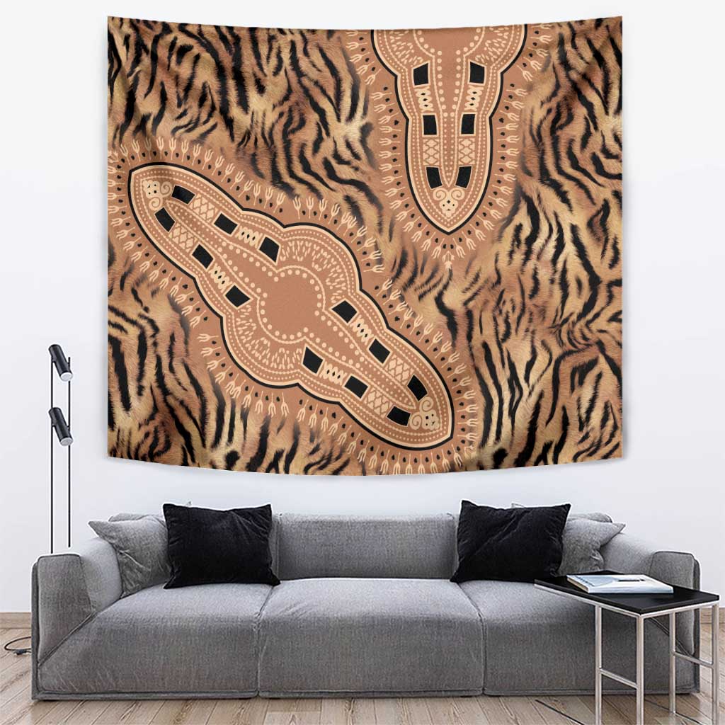 Africa Tiger Mix Dashiki Tribal Pattern Tapestry - Wonder Print Shop