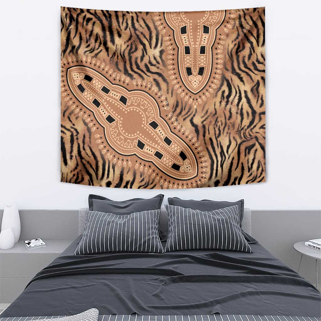 Africa Tiger Mix Dashiki Tribal Pattern Tapestry - Wonder Print Shop