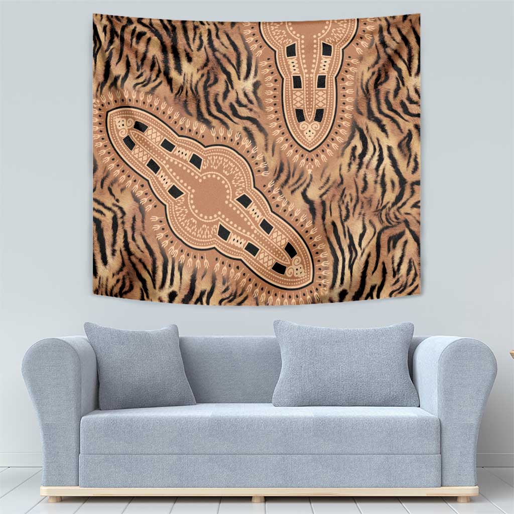 Africa Tiger Mix Dashiki Tribal Pattern Tapestry - Wonder Print Shop