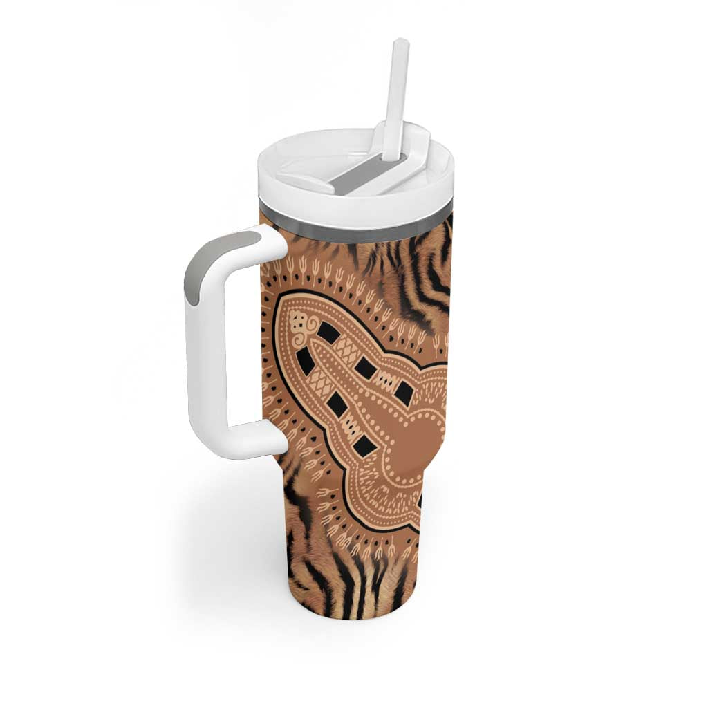 Africa Tiger Mix Dashiki Tribal Pattern Tumbler With Handle - Wonder Print Shop