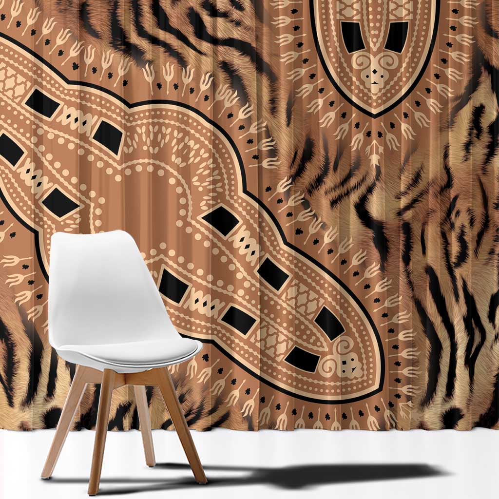 Africa Tiger Mix Dashiki Tribal Pattern Window Curtain - Wonder Print Shop