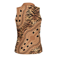Africa Tiger Mix Dashiki Tribal Pattern Women Sleeveless Polo Shirt - Wonder Print Shop