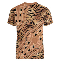 Africa Tiger Mix Dashiki Tribal Pattern Women V-Neck T-Shirt - Wonder Print Shop