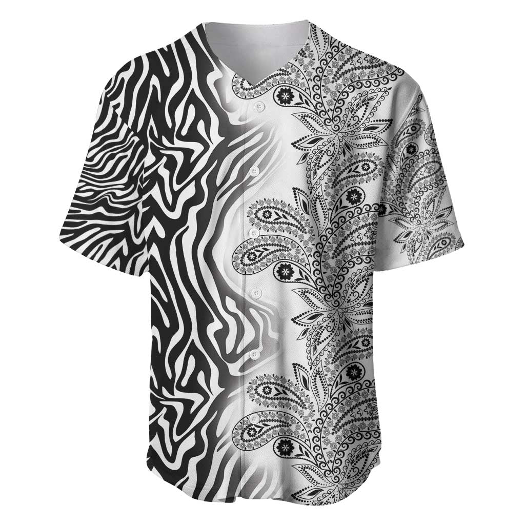 Africa Zebra Mix Paisley Tribal Pattern Baseball Jersey LT9 - Wonder Print Shop
