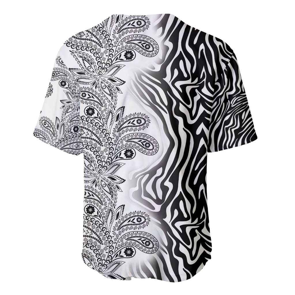 Africa Zebra Mix Paisley Tribal Pattern Baseball Jersey LT9 - Wonder Print Shop
