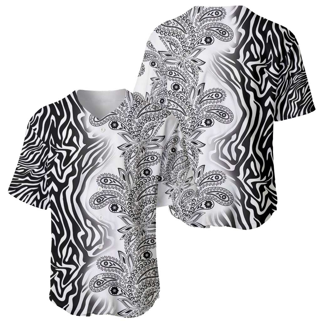 Africa Zebra Mix Paisley Tribal Pattern Baseball Jersey LT9 - Wonder Print Shop