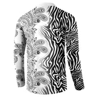 Africa Zebra Mix Paisley Tribal Pattern Button Sweatshirt LT9 - Wonder Print Shop