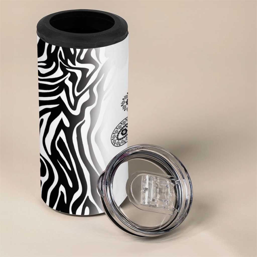 Africa Zebra Mix Paisley Tribal Pattern 4 in 1 Can Cooler Tumbler LT9 - Wonder Print Shop