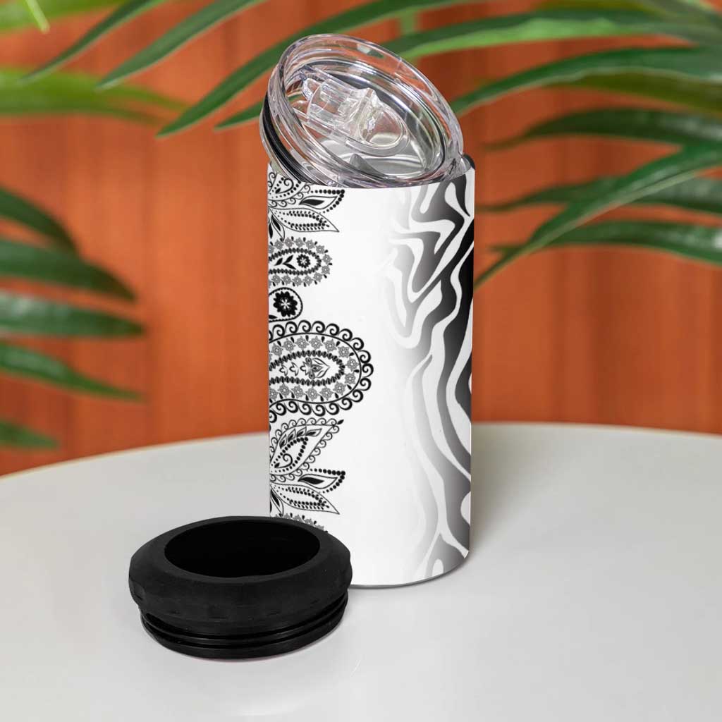 Africa Zebra Mix Paisley Tribal Pattern 4 in 1 Can Cooler Tumbler LT9 - Wonder Print Shop