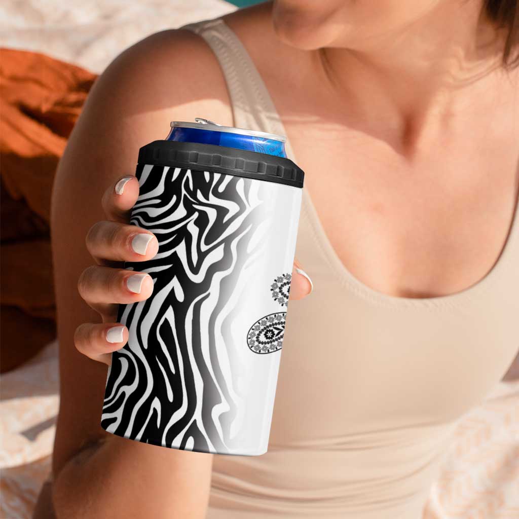 Africa Zebra Mix Paisley Tribal Pattern 4 in 1 Can Cooler Tumbler LT9 - Wonder Print Shop