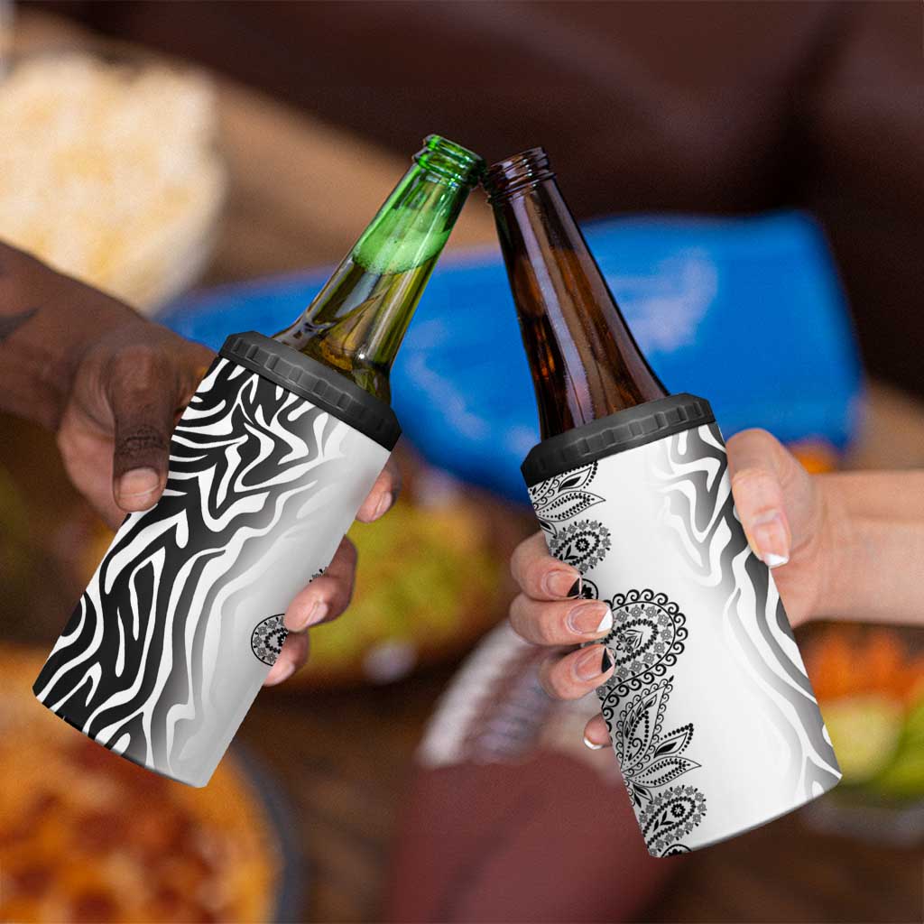 Africa Zebra Mix Paisley Tribal Pattern 4 in 1 Can Cooler Tumbler LT9 - Wonder Print Shop