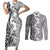 Africa Zebra Mix Paisley Tribal Pattern Couples Matching Short Sleeve Bodycon Dress and Long Sleeve Button Shirt LT9 - Wonder Print Shop