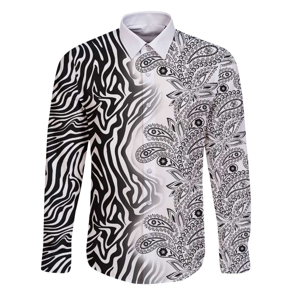 Africa Zebra Mix Paisley Tribal Pattern Family Matching Long Sleeve Bodycon Dress and Hawaiian Shirt LT9 - Wonder Print Shop