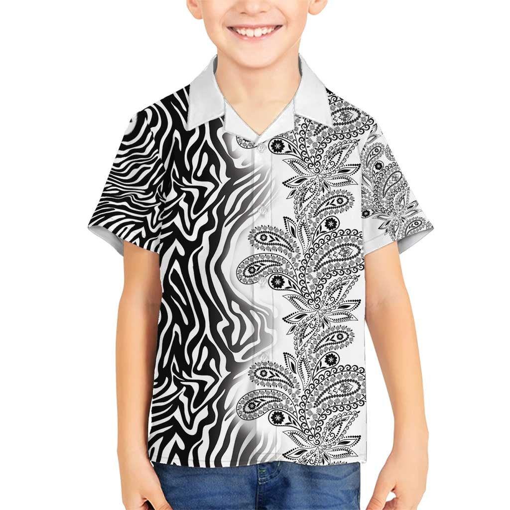 Africa Zebra Mix Paisley Tribal Pattern Family Matching Long Sleeve Bodycon Dress and Hawaiian Shirt LT9 - Wonder Print Shop