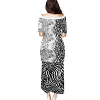 Africa Zebra Mix Paisley Tribal Pattern Family Matching Puletasi and Hawaiian Shirt - Wonder Print Shop