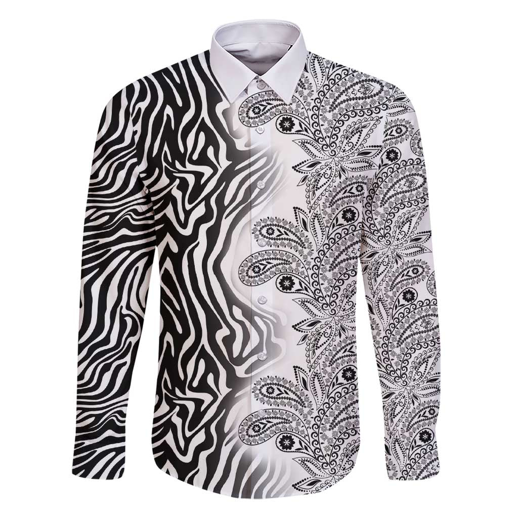 Africa Zebra Mix Paisley Tribal Pattern Family Matching Short Sleeve Bodycon Dress and Hawaiian Shirt - Wonder Print Shop