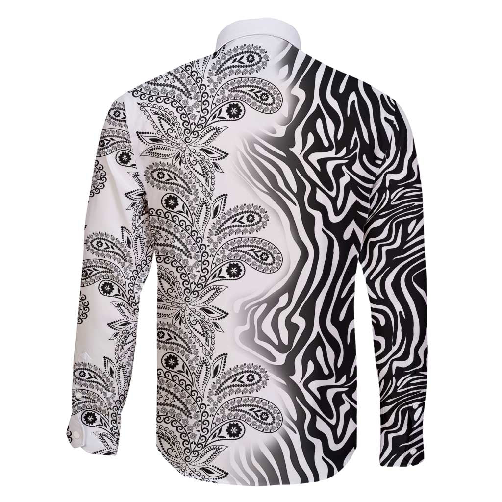 Africa Zebra Mix Paisley Tribal Pattern Family Matching Short Sleeve Bodycon Dress and Hawaiian Shirt - Wonder Print Shop