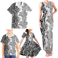 Africa Zebra Mix Paisley Tribal Pattern Family Matching Tank Maxi Dress and Hawaiian Shirt - Wonder Print Shop