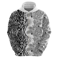 Africa Zebra Mix Paisley Tribal Pattern Hoodie - Wonder Print Shop