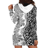 Africa Zebra Mix Paisley Tribal Pattern Hoodie Dress - Wonder Print Shop