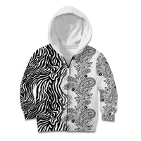Africa Zebra Mix Paisley Tribal Pattern Kid Hoodie - Wonder Print Shop