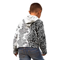 Africa Zebra Mix Paisley Tribal Pattern Kid Hoodie - Wonder Print Shop