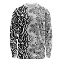 Africa Zebra Mix Paisley Tribal Pattern Long Sleeve Shirt - Wonder Print Shop