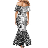 Africa Zebra Mix Paisley Tribal Pattern Mermaid Dress - Wonder Print Shop