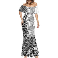 Africa Zebra Mix Paisley Tribal Pattern Mermaid Dress - Wonder Print Shop