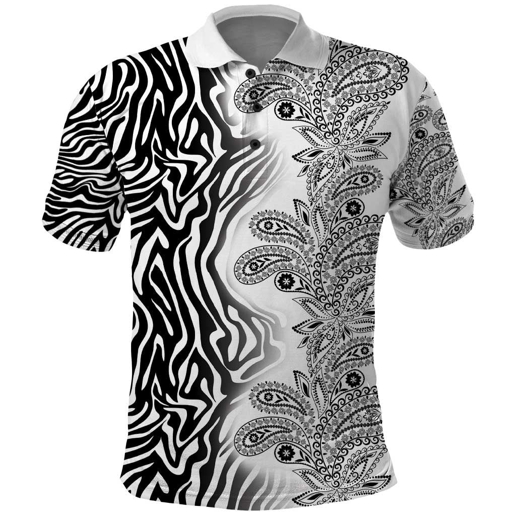 Africa Zebra Mix Paisley Tribal Pattern Polo Shirt - Wonder Print Shop