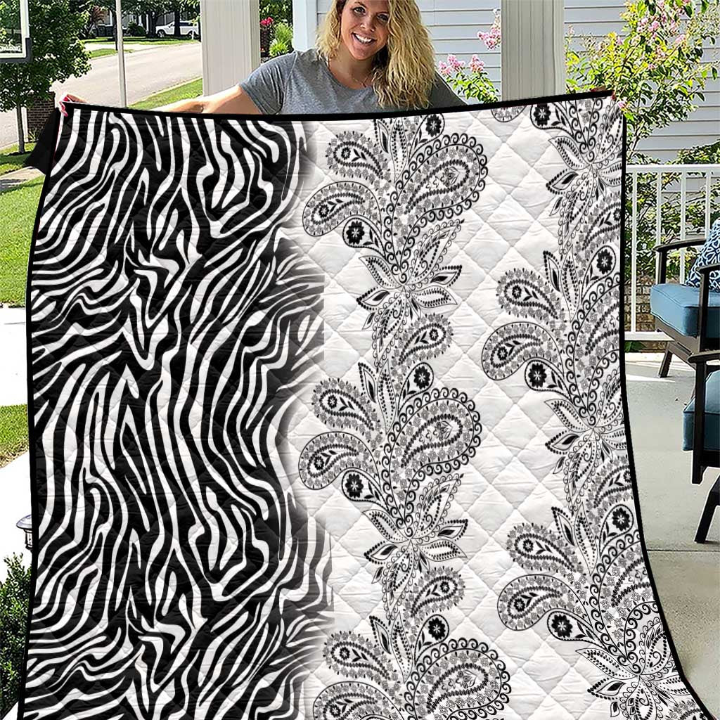 Africa Zebra Mix Paisley Tribal Pattern Quilt - Wonder Print Shop