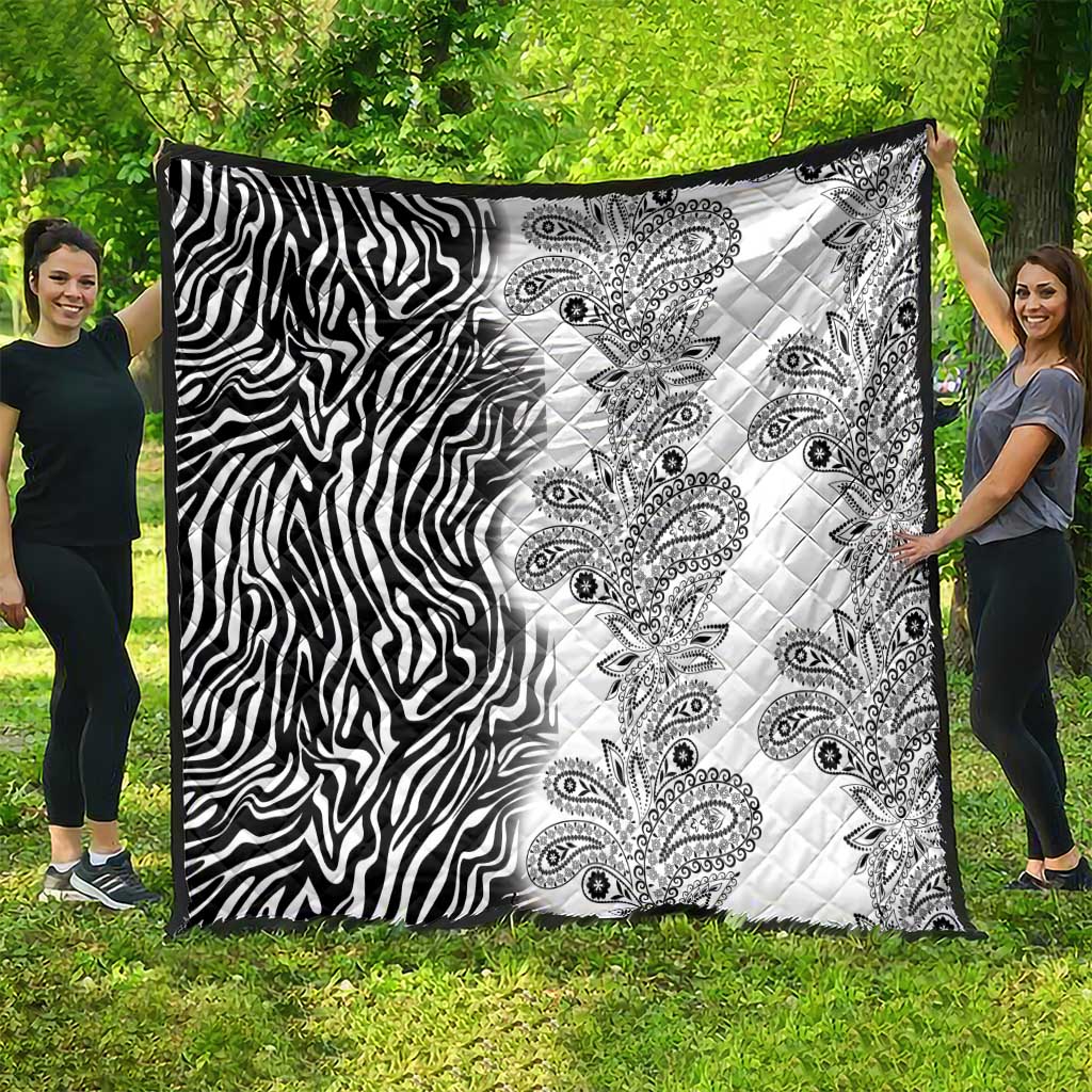 Africa Zebra Mix Paisley Tribal Pattern Quilt - Wonder Print Shop