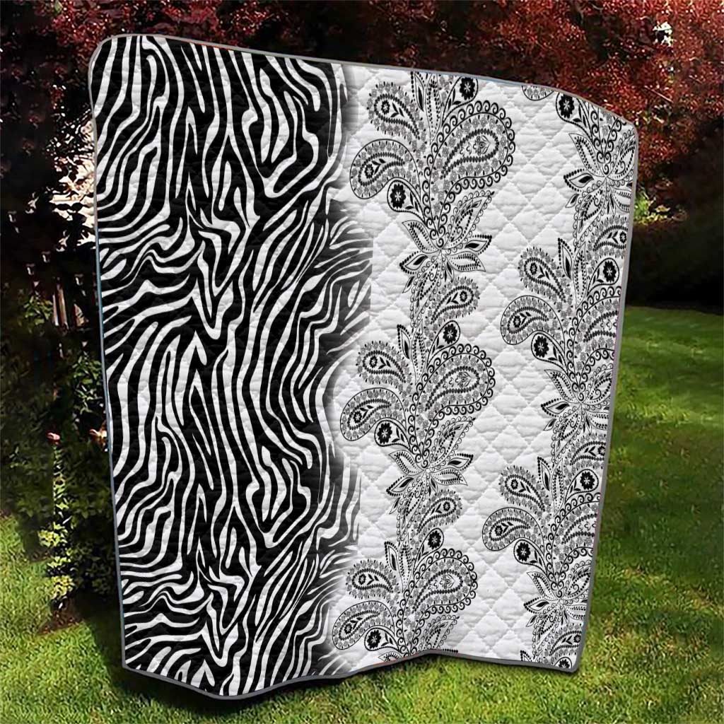 Africa Zebra Mix Paisley Tribal Pattern Quilt - Wonder Print Shop