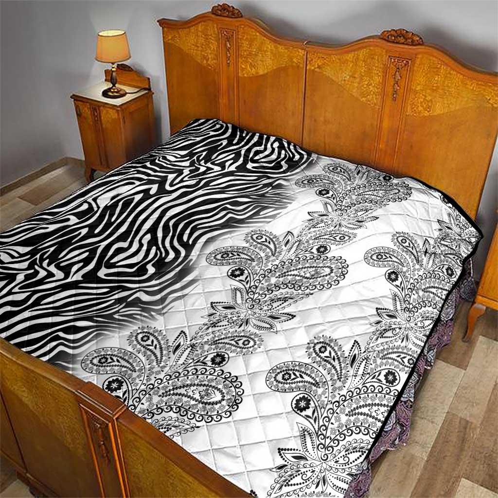 Africa Zebra Mix Paisley Tribal Pattern Quilt - Wonder Print Shop