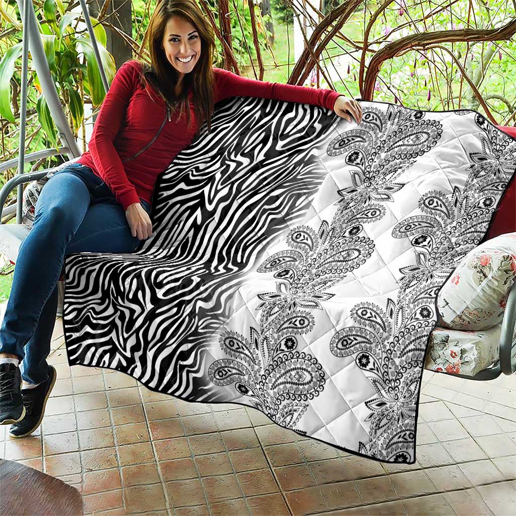 Africa Zebra Mix Paisley Tribal Pattern Quilt - Wonder Print Shop