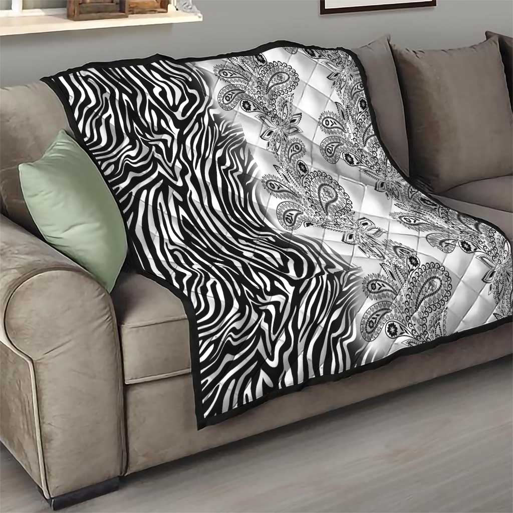 Africa Zebra Mix Paisley Tribal Pattern Quilt - Wonder Print Shop