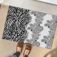 Africa Zebra Mix Paisley Tribal Pattern Rubber Doormat - Wonder Print Shop
