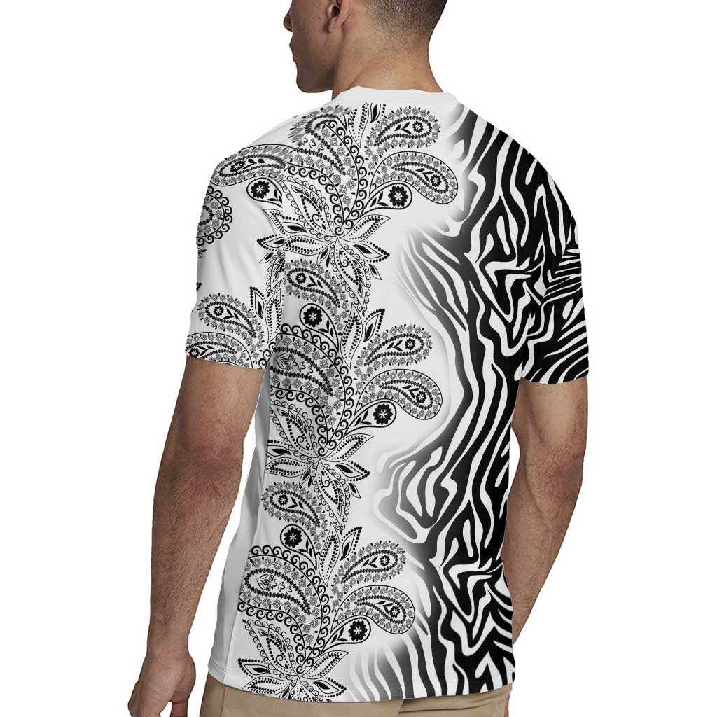 Africa Zebra Mix Paisley Tribal Pattern Rugby Jersey - Wonder Print Shop