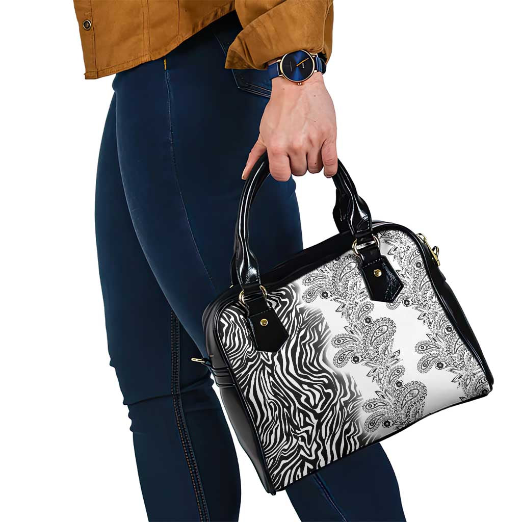 Africa Zebra Mix Paisley Tribal Pattern Shoulder Handbag