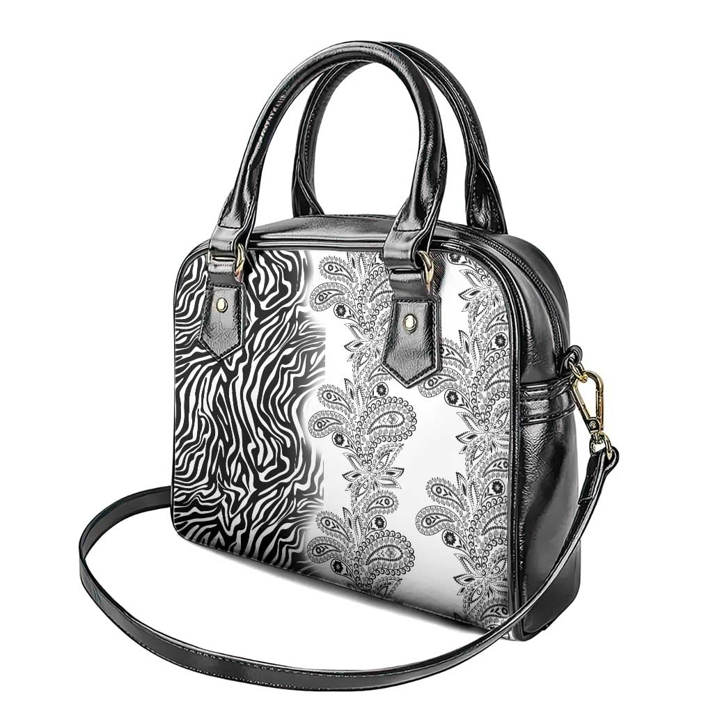 Africa Zebra Mix Paisley Tribal Pattern Shoulder Handbag