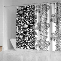 Africa Zebra Mix Paisley Tribal Pattern Shower Curtain