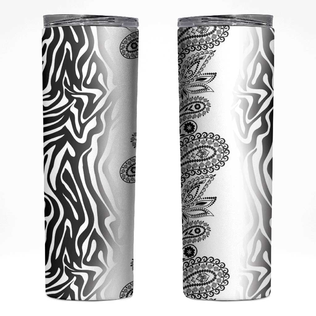 Africa Zebra Mix Paisley Tribal Pattern Skinny Tumbler - Wonder Print Shop