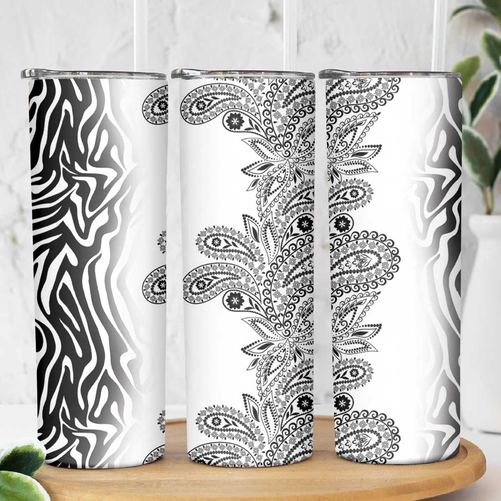Africa Zebra Mix Paisley Tribal Pattern Skinny Tumbler - Wonder Print Shop