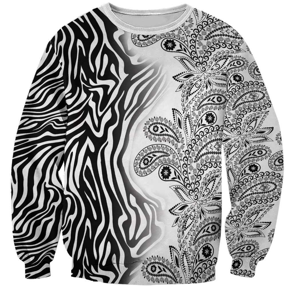 Africa Zebra Mix Paisley Tribal Pattern Sweatshirt - Wonder Print Shop