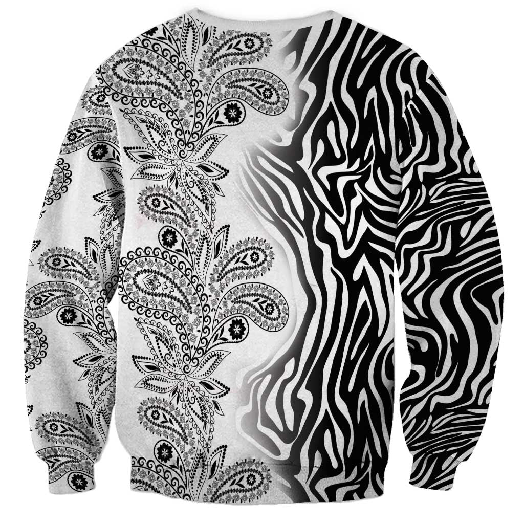 Africa Zebra Mix Paisley Tribal Pattern Sweatshirt - Wonder Print Shop