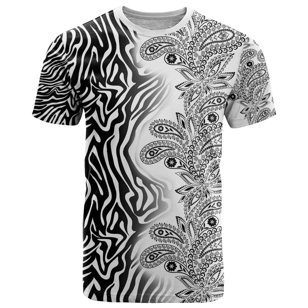 Africa Zebra Mix Paisley Tribal Pattern T Shirt - Wonder Print Shop
