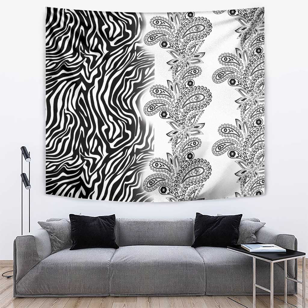 Africa Zebra Mix Paisley Tribal Pattern Tapestry - Wonder Print Shop