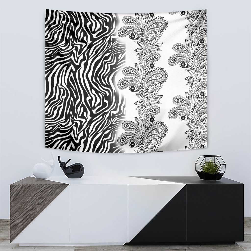 Africa Zebra Mix Paisley Tribal Pattern Tapestry - Wonder Print Shop